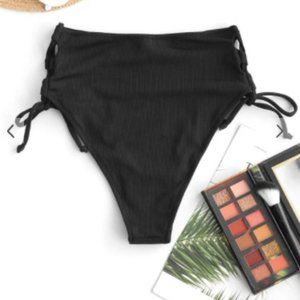 Women's Sexy Black High Waisted Bikini Bottom(NEW)